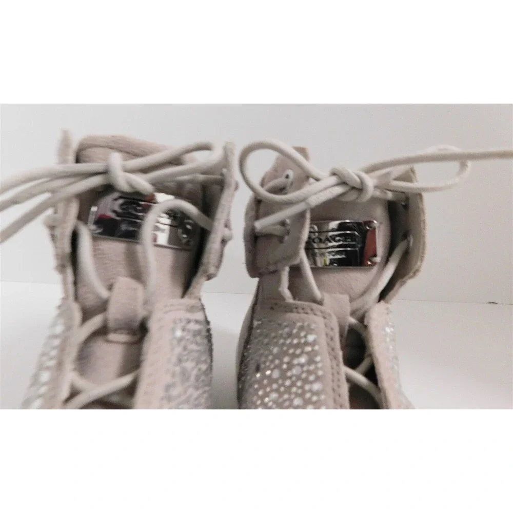 Coach Penda Nude Suede Jeweled High Top‎ Sneakers 7 M